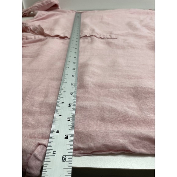 CP SHADES Linen Oversized Tunic Shirt Baby Pink Button Up Lagenlook Coastal L - Picture 8 of 9